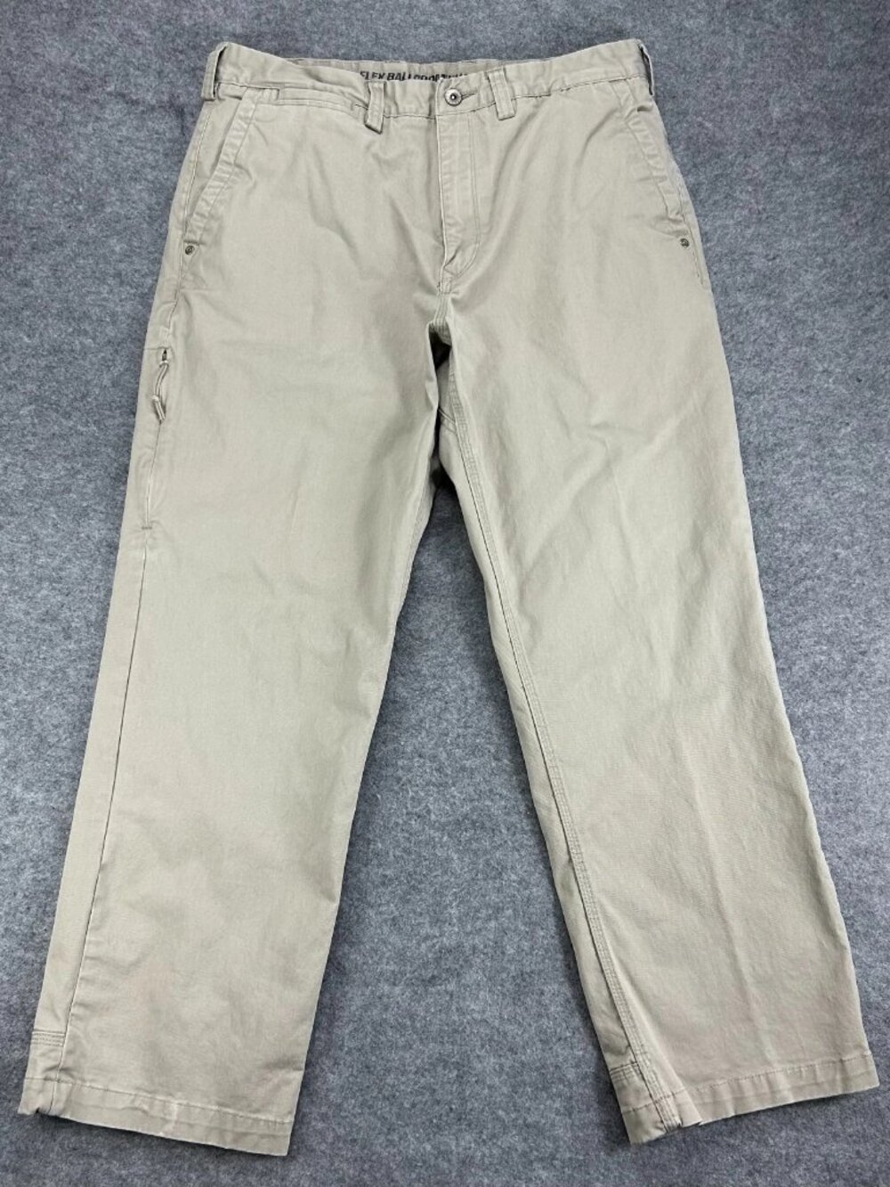 Duluth Trading Co. Flex Ballroom Khaki Pants Mens 34x29 Beige Stretch Flat Front